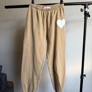 SPRWMN Heart Sweatpants with Heart Detail in Khaki Size XS